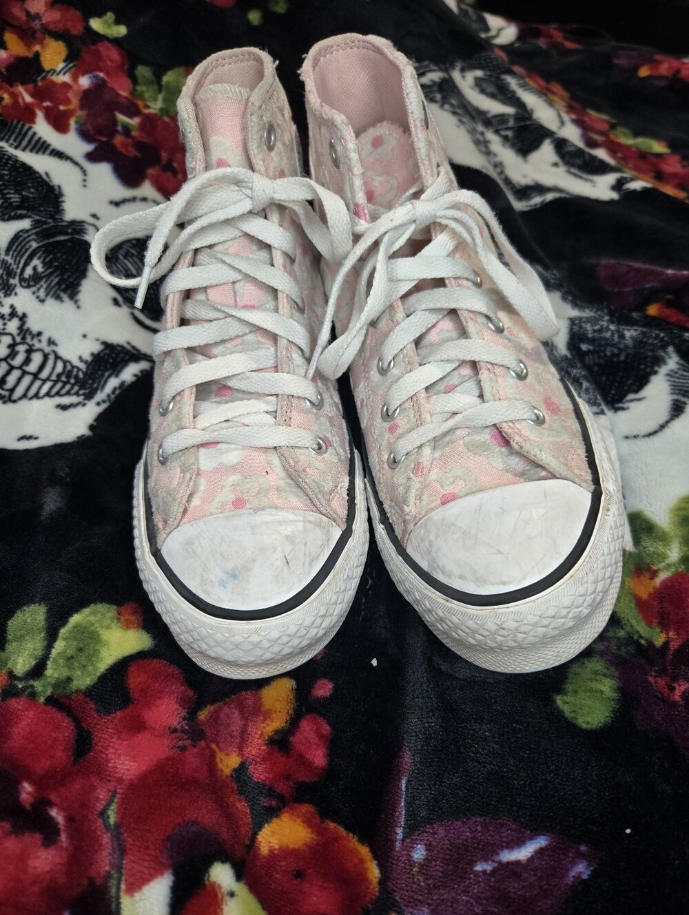 Converse Chuck Taylor All Star pink floral high top trainers
